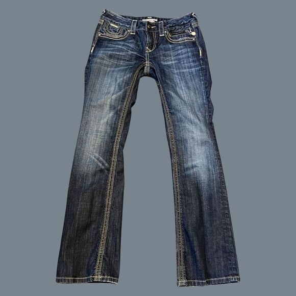 ReRock for Express Medium Wash Barely Boot Jeans Size 27x32 #154 - Picture 1 of 5